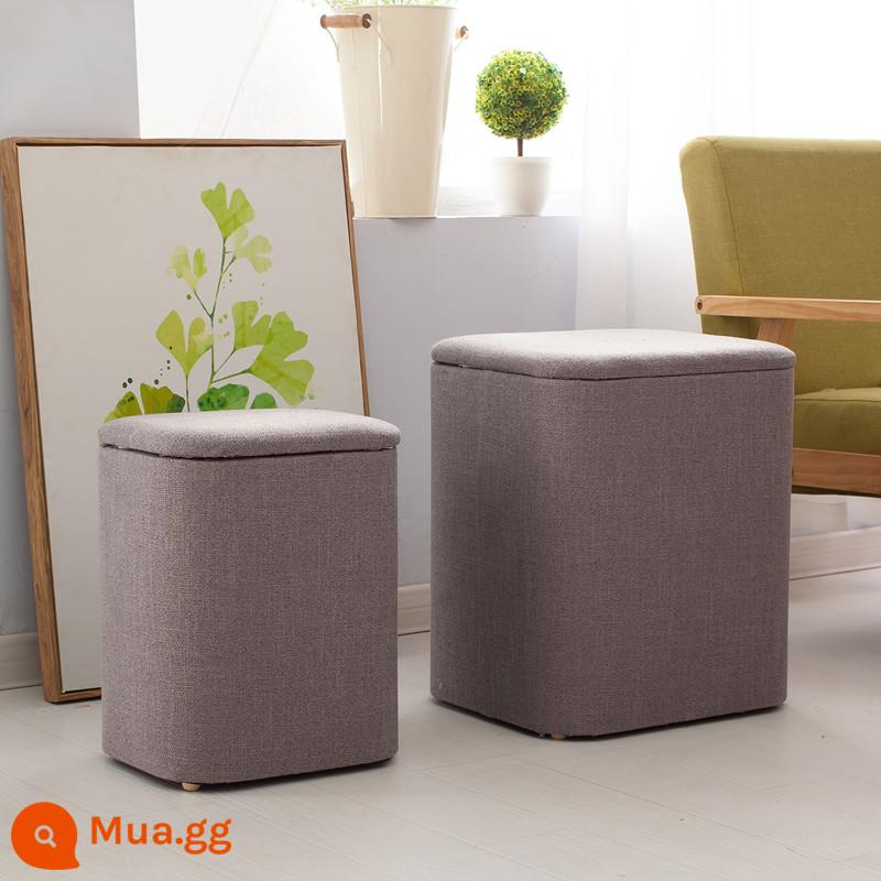 Đa Chức Năng Lưu Trữ Phân Gỗ Chắc Chắn Sofa Người Có Thể Ngồi Lưu Trữ Phân Nhà Cửa Tủ Ghế Nhỏ Hộp Mang Giày Ghế - vải màu xám ấm áp