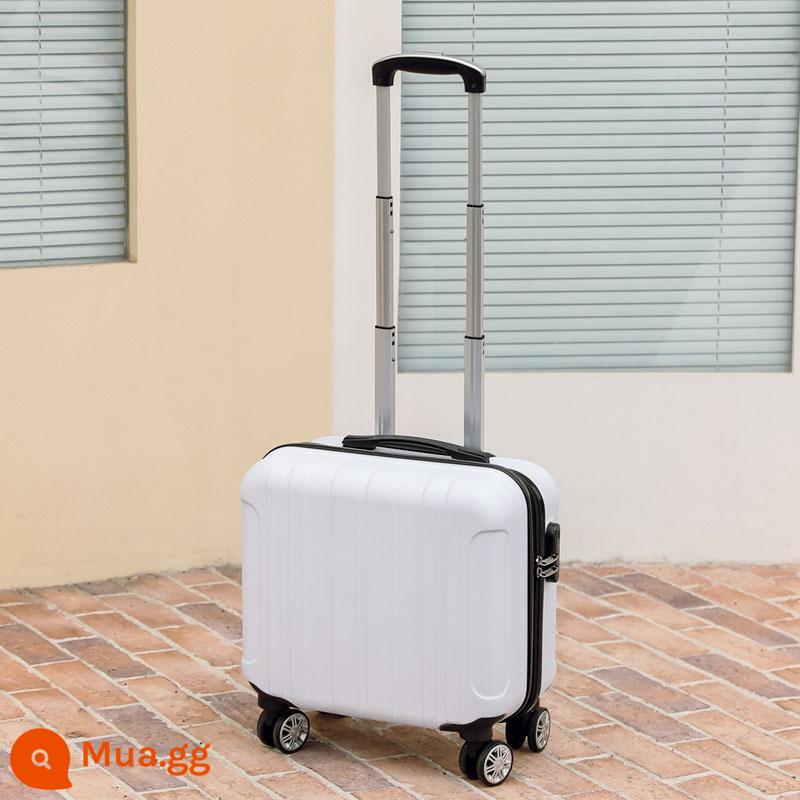 Nội Trú 18 Inch Lưới Đỏ Ins Vali Nhỏ Nhỏ Nữ Đa Năng Bánh Xe Đẩy Trường Hợp Nam Ánh Sáng Mật Khẩu Vali - Kem trắng [Chắc chắn và cổ điển]