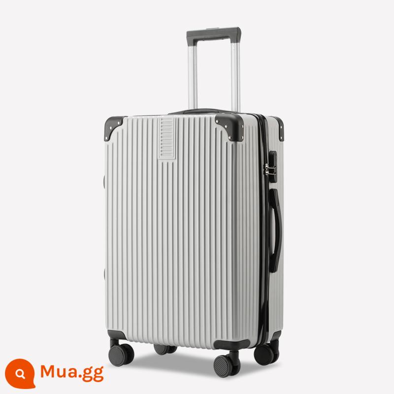 Vali mới cho nữ sinh viên hộp mật khẩu xe đẩy nhỏ tươi Hộp khí du lịch nhỏ 20 inch Vali da 24 inch cho nam - Bạc [hình ảnh chính phong cách cổ điển]