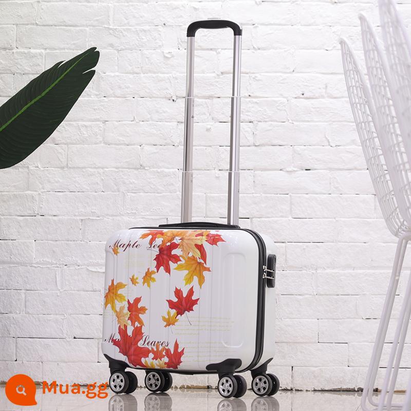 Phiên bản Hàn Quốc dễ thương của vali nhỏ 18 inch dành cho nữ đa năng có bánh xe đẩy trường hợp du lịch nhẹ mật khẩu lên máy bay trường hợp nam - Lá phong cuối thu sơn gương phong cách