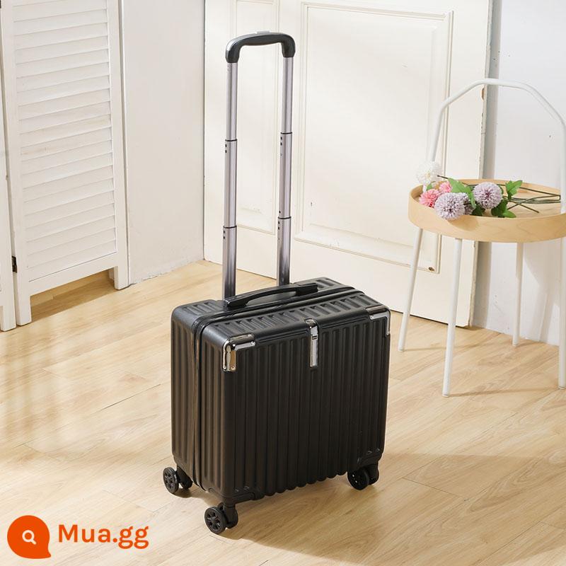 Vali sinh viên nam và nữ mini nhỏ 18 inch du lịch nội trú Vali xe đẩy mật khẩu ánh sáng cổ điển Nhật Bản - Đen [góc nhôm chống va đập, chống rơi - có móc]