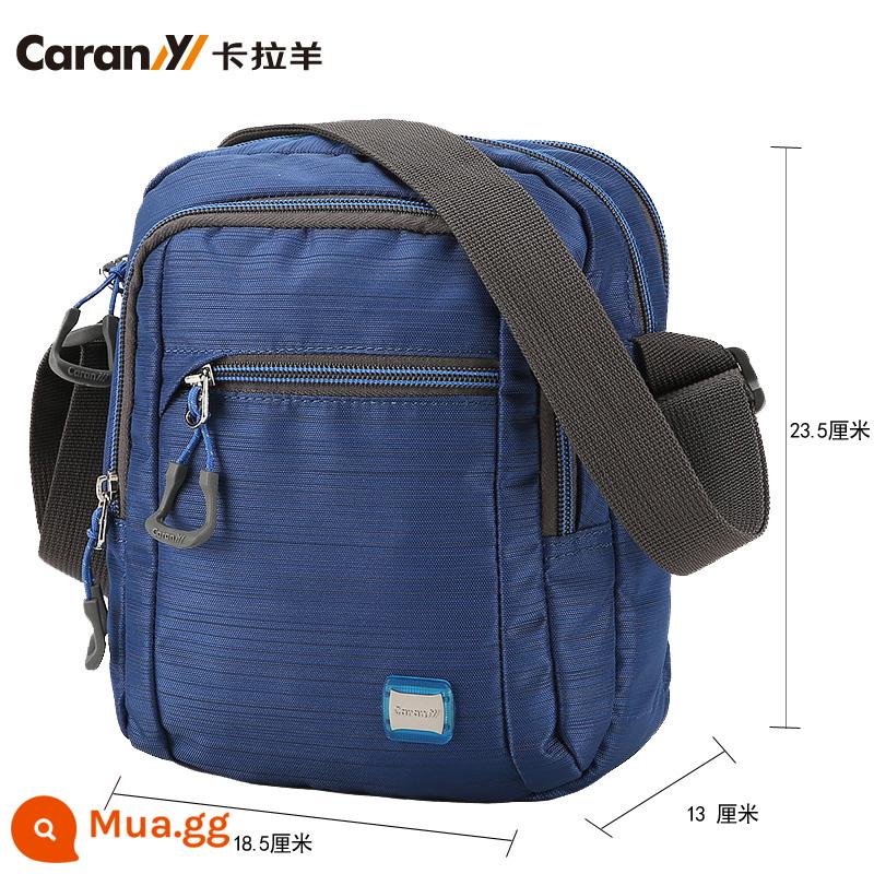 Caran·Y/Kara cừu túi đeo vai nam túi thể thao ngoài trời túi nhỏ giản dị túi vải nam túi Messenger - 4094 màu xanh đậm