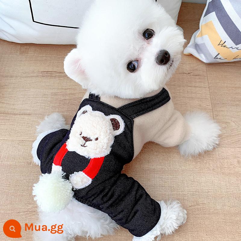 Ôm gấu dày thú cưng bốn chân áo khoác mùa thu và mùa đông Teddy Puppy Bomei Sheri -Bear quần áo mùa đông Chó nhỏ - màu trà sữa