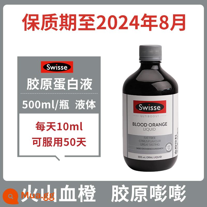 Úc nhập khẩu swisse collagen uống dạng lỏng 500ml trẻ hóa da chăm sóc tóc áo giáp máu cam tinh chất swisse - màu xanh lợt