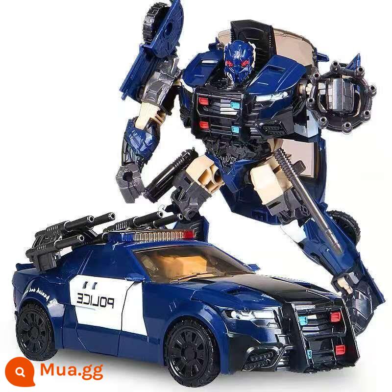 Route Police Car Robot Transformers 5 Battay Tiger Model Modeling Children Boys Toys 678 - rào chắn 18cm