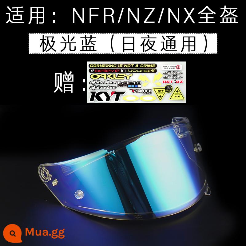 kyt k2 ttc nfr nx nz đầu máy mũ bảo hiểm đầy đủ kính siêu cha thảm sát Marvel miếng dán chống sương mù - NFR/NZ/NX Aurora Blue (để sử dụng cả ngày lẫn đêm)