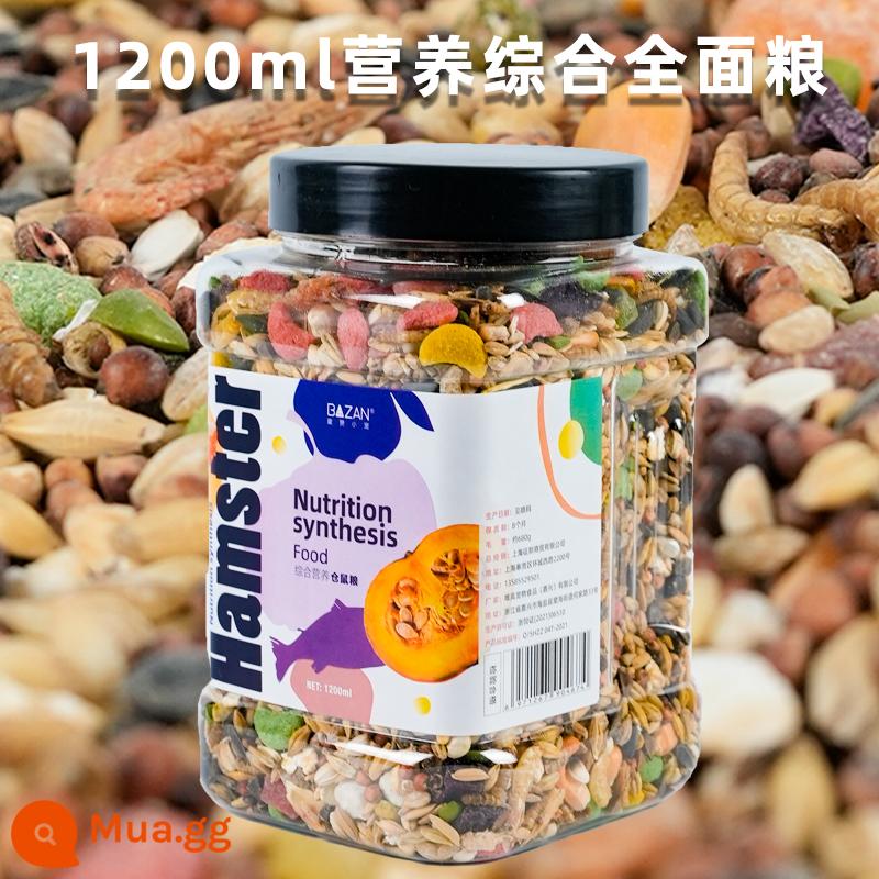 Thức ăn cho hamster thức ăn dinh dưỡng gấu vàng thức ăn đông khô thức ăn chủ yếu bánh mì giun bánh mì cành hoa khô thức ăn cho chuột hamster đồ ăn nhẹ nhỏ - [Nâng cấp dinh dưỡng] 1200ml ngũ cốc toàn diện hải sản, trái cây và rau quả chọn lọc