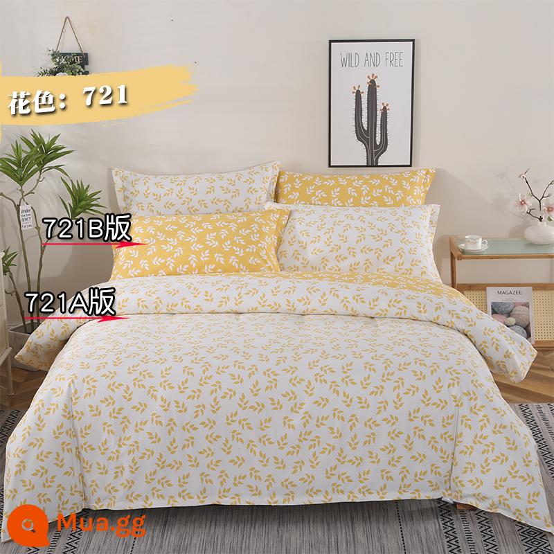 Vải Cotton Dày Dặn Giường Vỏ Chăn 4 Bộ Chăn Ga Vải Hai Dây Rộng Hoa Lớn Vải Cotton Chế Biến Tùy Chỉnh - Màu sắc: Phiên bản 721A trắng nhạt