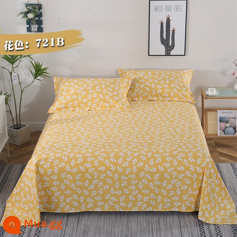 Vải Cotton Dày Dặn Giường Vỏ Chăn 4 Bộ Chăn Ga Vải Hai Dây Rộng Hoa Lớn Vải Cotton Chế Biến Tùy Chỉnh - Màu sắc: Phiên bản 721B màu vàng