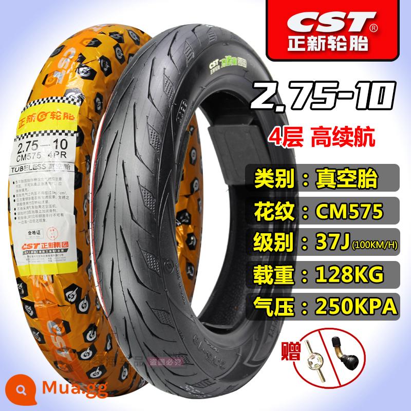 Xe điện lốp Zhengxin 2.50/2.75-10 14X2.50 250/275 Lốp chân không 60/100-10 - Lốp không săm 4 lớp độ bền cao 2.75-10 Zhengxin