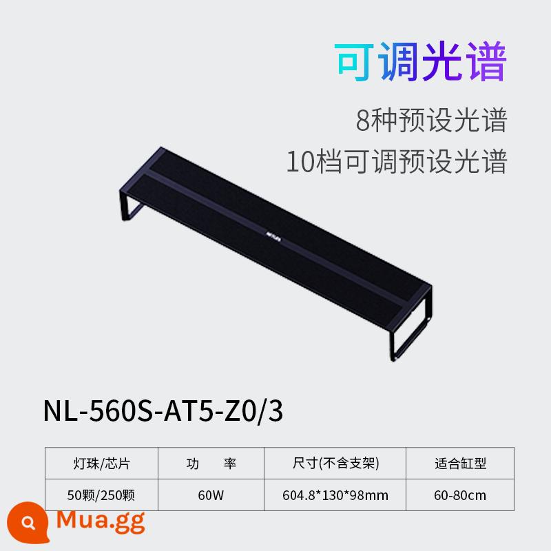 Nitley AT5S 5 Series 1 Series Mở rộng Đèn đầy đủ LED Spectrum LED Bể đèn Lantern Cá Cỏ Skin 580S560 - AT5 560S phù hợp với trụ 60-80cm và có kèm giá đỡ dạng ống lồng