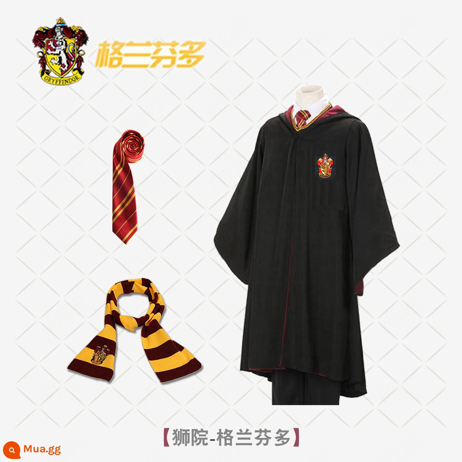 Bướm Harry's Potter Cosplay Quần áo Grandma Fensin Dostlin Magic Robe School Đồng phục học viện - Áo choàng Gryffindor + cà vạt + khăn quàng cổ