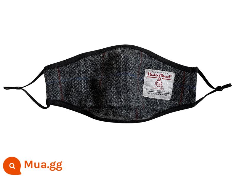 Harris Tweed xịn và xịn làm quà giữ ấm cho ai đó và khẩu trang cắt 3 chiều - Mặt nạ Harris/ kẻ sọc xám đậm