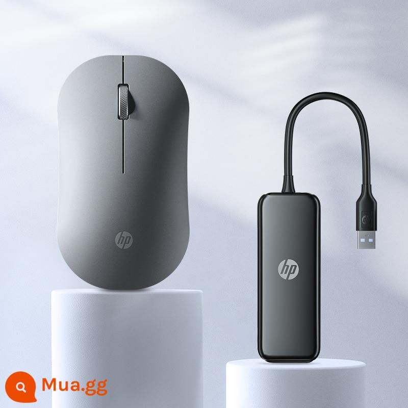 hp hp chuột không dây bluetooth tắt tiếng máy tính xách tay cô gái văn phòng dễ thương thích hợp cho máy tính bảng ipad mac - [Chế độ kép Bluetooth không dây] Haoyue Silver + đế cắm 4 trong 1