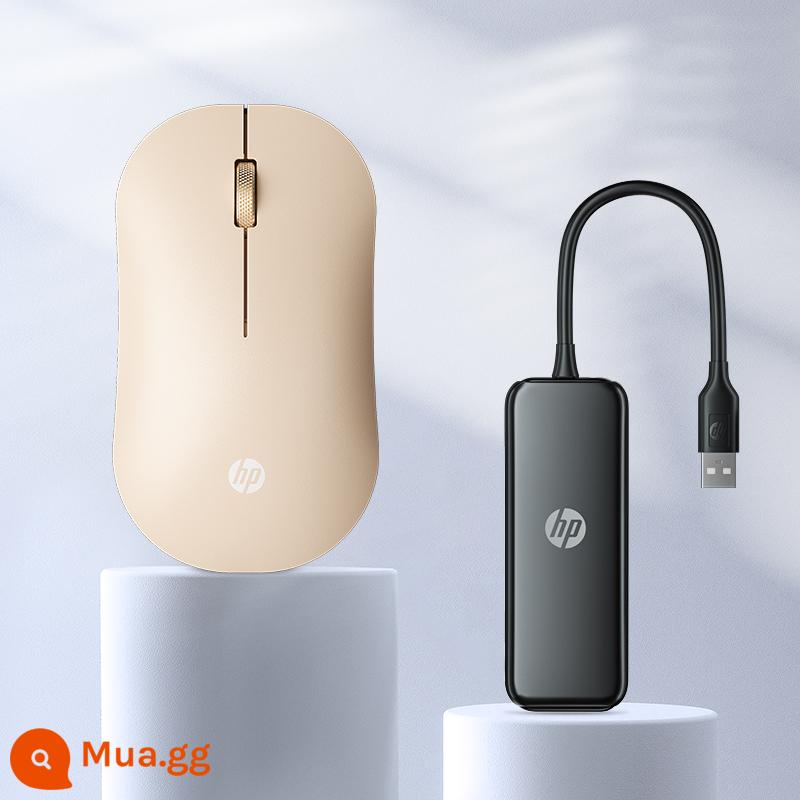 hp hp chuột không dây bluetooth tắt tiếng máy tính xách tay cô gái văn phòng dễ thương thích hợp cho máy tính bảng ipad mac - [Chế độ kép Bluetooth không dây] Màu trà sữa + đế cắm 4 trong 1