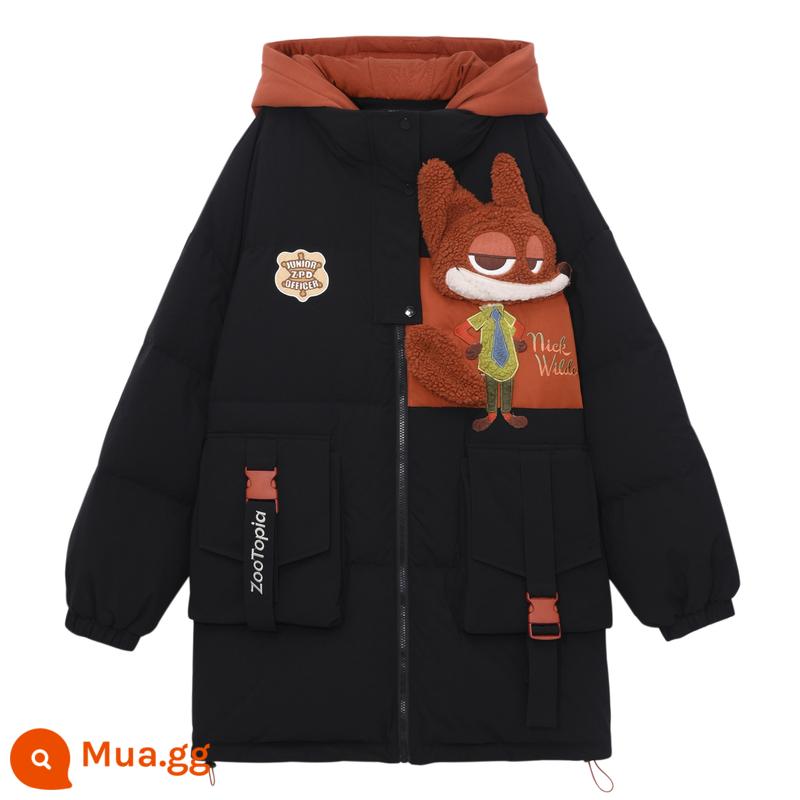 Judy Nick Crazy Animal City chung ban đầu Mori nữ bộ lạc cặp đôi trang phục dễ thương xuống áo khoác 90 vịt trắng xuống mùa đông - đen