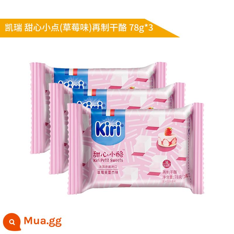 Nhập khẩu kiri Kerry Kairui cream cheese sweetheart viên nhỏ 78g vị dâu Sữa ăn liền Fleije - Hương dâu 78g*3