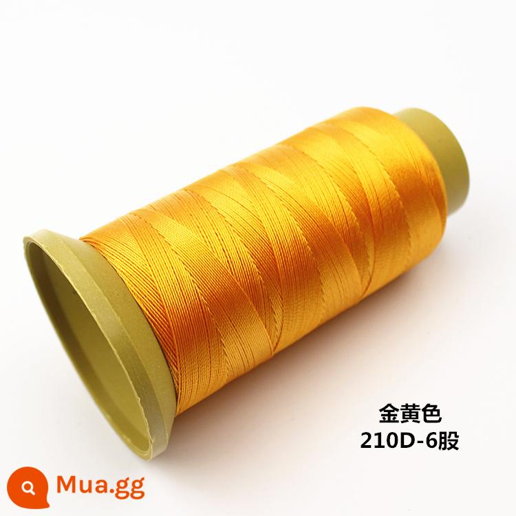 Máy may chủ đề hộ gia đình lớn cuộn da sợi handmade sợi nylon cường độ cao lụa màu sáng sợi tơ jeans sợi dày - Vàng 210-D6[400D]