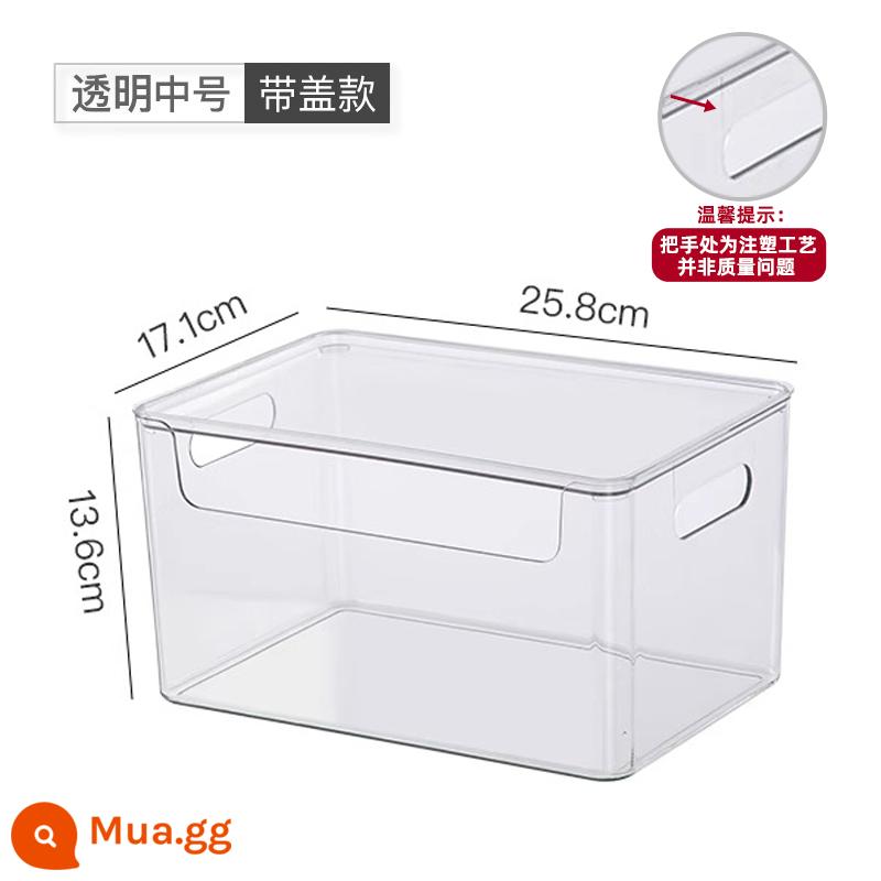 Taili Để Bàn Hộp Bảo Quản Acrylic Trong Suốt Hộp Bếp Ăn Nhẹ Giỏ Đựng Mỹ Phẩm Mặt Nạ Hoàn Thiện Hộp - Môi trường trong suốt - có nắp