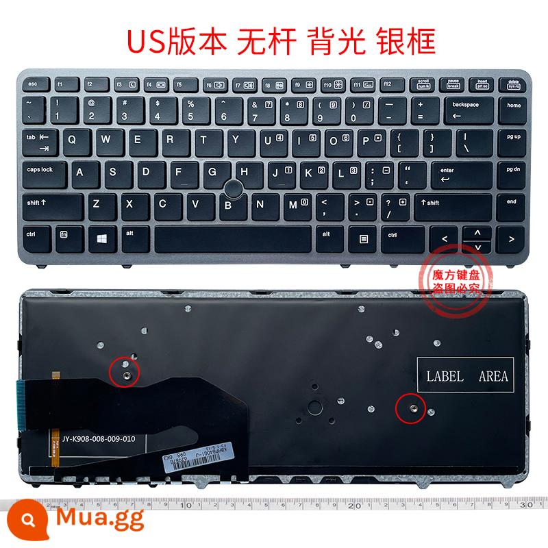 US/RU HP EliteBook 840 G1 850 G1 Bàn phím HP 840 G2 ZBook 14 - (Không có cực/Khung bạc) (Có đèn nền) [Mới]