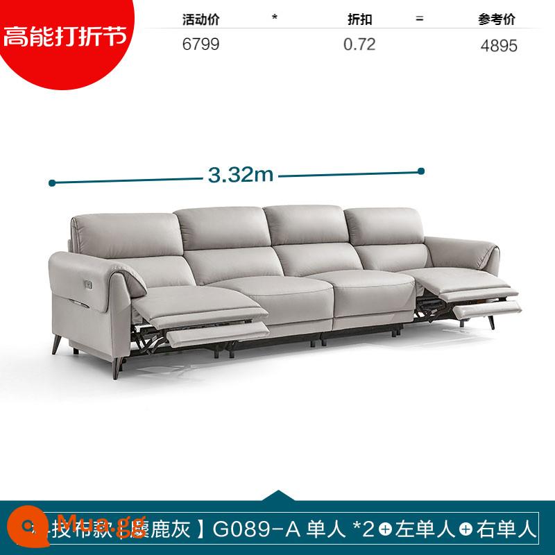 Nội Thất Gia Đình Lin's Phòng Khách Công Nghệ Đơn Giản Hiện Đại Sofa Vải Điện Đa Năng Có Thể Điều Chỉnh Hàng Thẳng Lin's Wood Industry - [Phong cách vải kỹ thuật | Xám nai sừng tấm] G089-Một người*2+người đơn bên trái+người đơn bên phải [Chuyển phát nhanh]