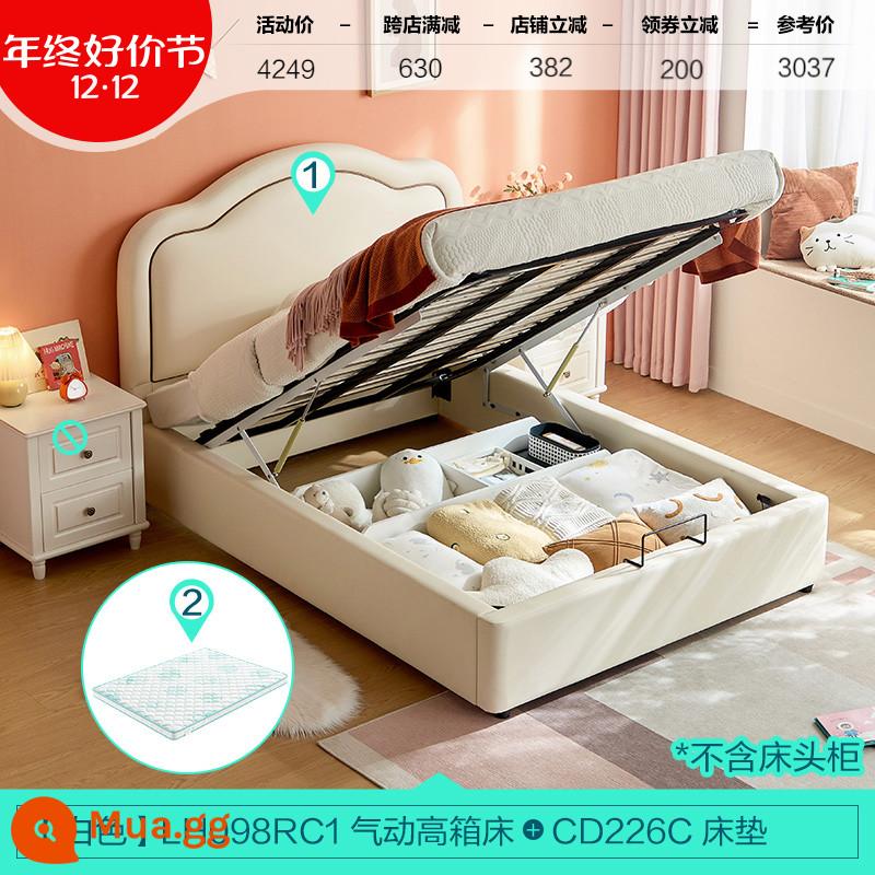 Lin Nhà Giường Trẻ Em Pháp Bé Gái Giường Công Chúa Khung Gỗ Chắc Chắn Giường Đơn 1.35 Mét Phòng Ngủ Lin's Wood ngành Công Nghiệp - Phiên bản giới hạn [Mẫu lưu trữ màu trắng] Giường Cloud + Nệm