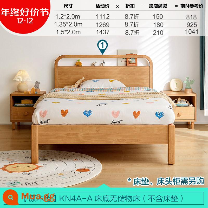 Lin's Home Giường Trẻ Em Đơn Giản Chân Gỗ Nguyên Khối 1.2 Mét Giường Đơn Bé Trai Và Bé Gái Căn Hộ Nhỏ Lin's Wood Industry - [Màu gỗ|Mẫu cơ bản] Giường trẻ em (không bao gồm nệm)