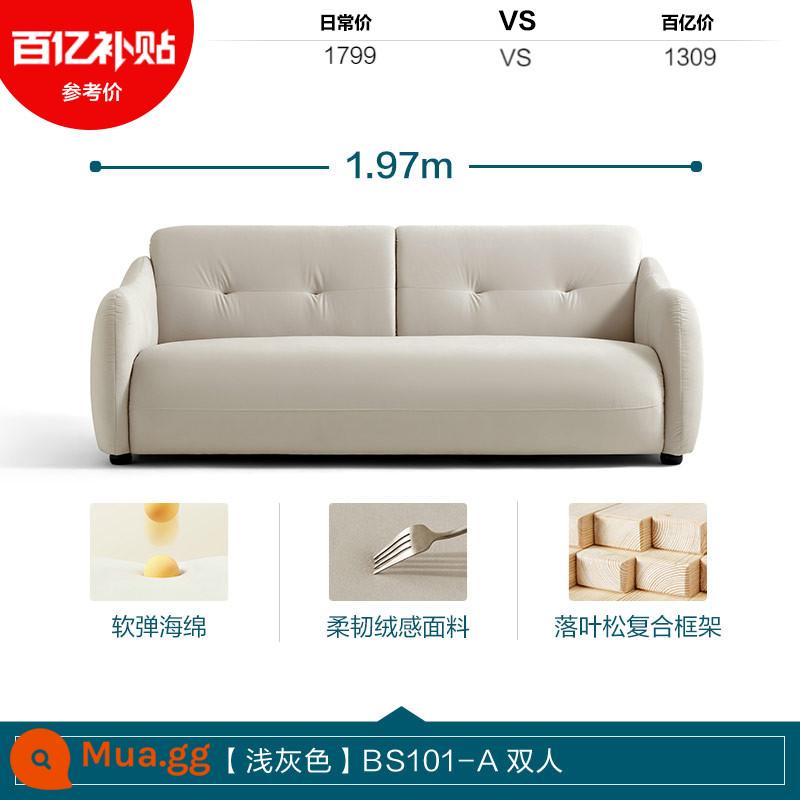 Lâm Nhà Phòng Khách Công Nghệ Sofa Vải Căn Hộ Nhỏ Sofa Đôi Bắc Âu Hàng Thẳng Lin Gỗ BS102 - [Xám nhạt] BS101-A đôi