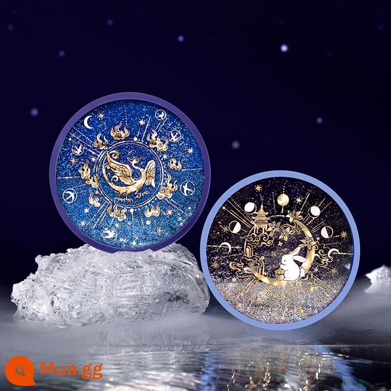 Tử Cấm Thành Taobao Văn Xương Jinwuyu Rabbit Quicksand Silicone Coaster Tấm cách nhiệt Chống trượt Cặp đôi Gió quốc gia Quà tặng sinh nhật Nữ - Bộ Quạ Vàng + Thỏ Ngọc không kèm hộp quà, đóng gói riêng