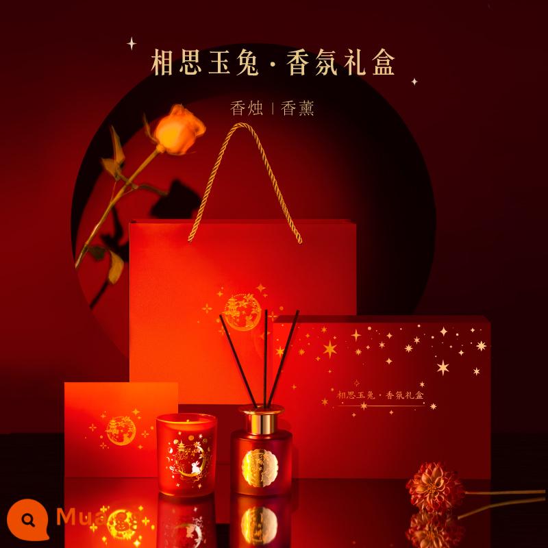 Tử Cấm Thành Taobao Văn Xương Acacia Thỏ ngọc Hộp quà hương liệu Sinh nhật Năm mới Đính hôn Quà cưới mới cưới cho cặp đôi mới - Keo Ngọc Thỏ·Hộp Quà Hương Thơm