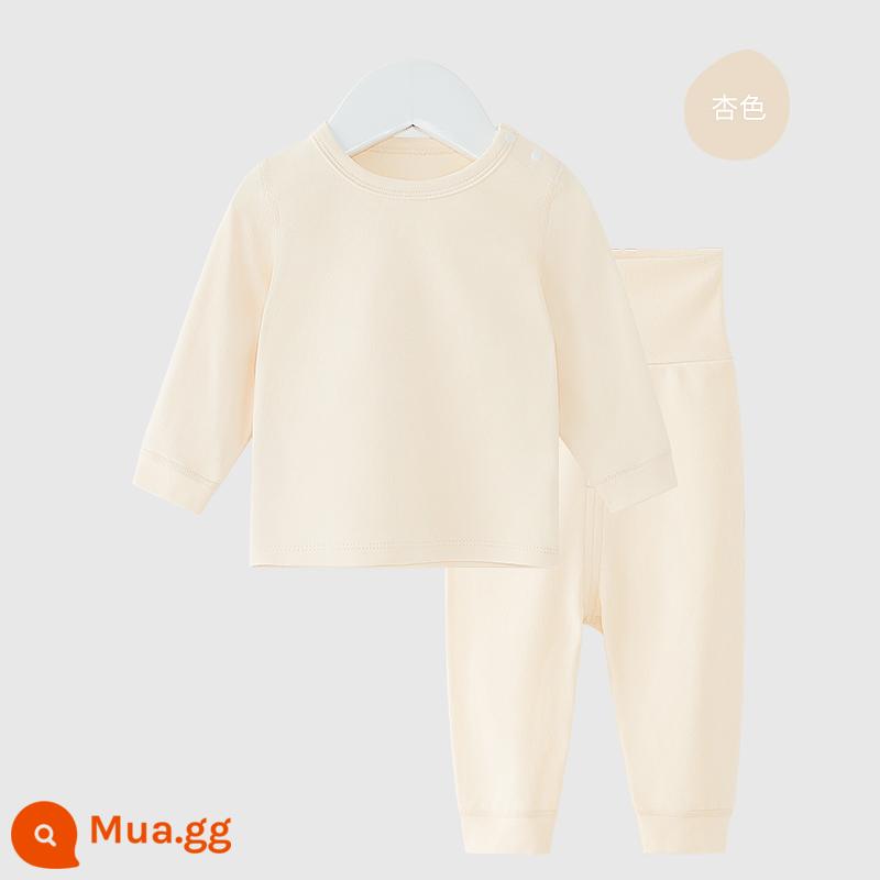 Quần áo cotton thu đông vệ sinh quần bộ mùa xuân và mùa thu đồ lót mỏng nam và nữ bộ đồ ngủ mùa xuân cho bé quần áo mùa xuân quần áo mùa xuân - quả mơ