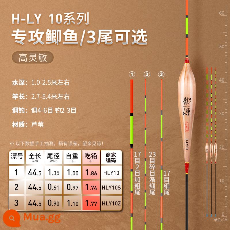 Phao sậy Xiaofengxian Longyuan độ nhạy cao nhẹ miệng cá diếc phao sậy đậm và bắt mắt phao cá lớn đích thực - (Chuyên cá diếc) Chì ≈ 1,8 gram [3 đuôi tùy chọn] H-LY số 10