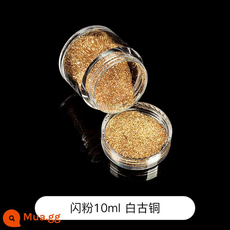 Mịn đèn flash bột tự làm chất liệu handmade Đầm pha lê keo AB keo khuôn nhựa UV keo cát lún mạt chược phụ - Bột long lanh 10ml đồng trắng