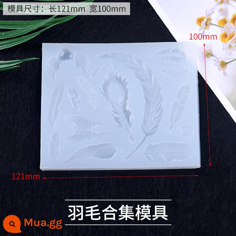 Miễn phí vận chuyển khuôn silicone bộ sưu tập pha lê keo AB keo handmade tự làm gói nguyên liệu nhựa epoxy keo mài mòn móng vuốt mèo - Bộ sưu tập lông vũ