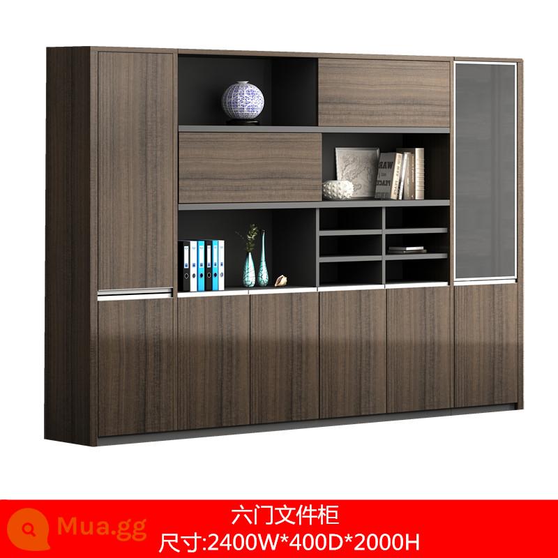 Tủ văn phòng Tủ sách Tủ sách Wood Tủ Nội các Tủ lưu trữ Tủ nhận Tủ Đóng tủ Mang theo tủ Boss Tủ Boss - Kiểu 4: Tủ sách 6 cửa