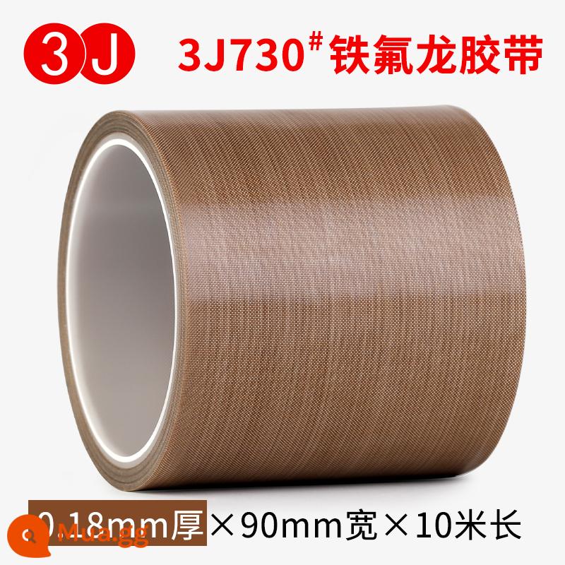 3J730 Băng Teflon chịu nhiệt độ cao bảng mạch cách nhiệt chống nhiệt độ cao chống bỏng cách nhiệt chống cháy chịu mài mòn chịu nhiệt 300 độ máy cắt túi máy hút chân không đóng gói băng vải niêm phong Băng Teflon - Rộng 90mm x dày 0,18 x 10 mét