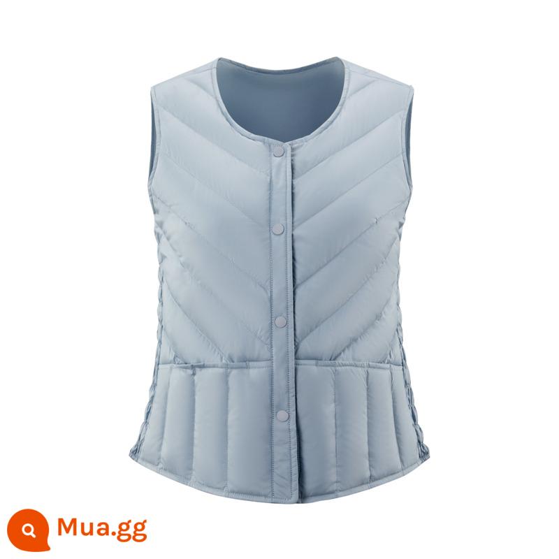 Bosideng thu mỏng áo ghi lê nữ mảnh nhỏ thoải mái nhẹ xếp lớp áo khoác vest bên trong - Đảo xanh 5306