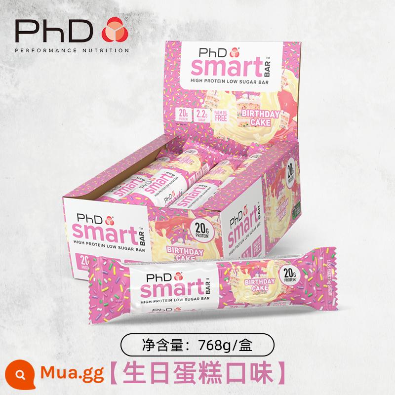 Ưu đãi đặc biệt cho thanh protein tiến sĩ fiboo Nhật ký thung lũng maxines năng lượng giải phóng mặt bằng đặc biệt bữa ăn thay thế thấp 0 sucrose - PHD Protein Bar Smart Selection-Bánh sinh nhật [Hết hạn cuối tháng 2]