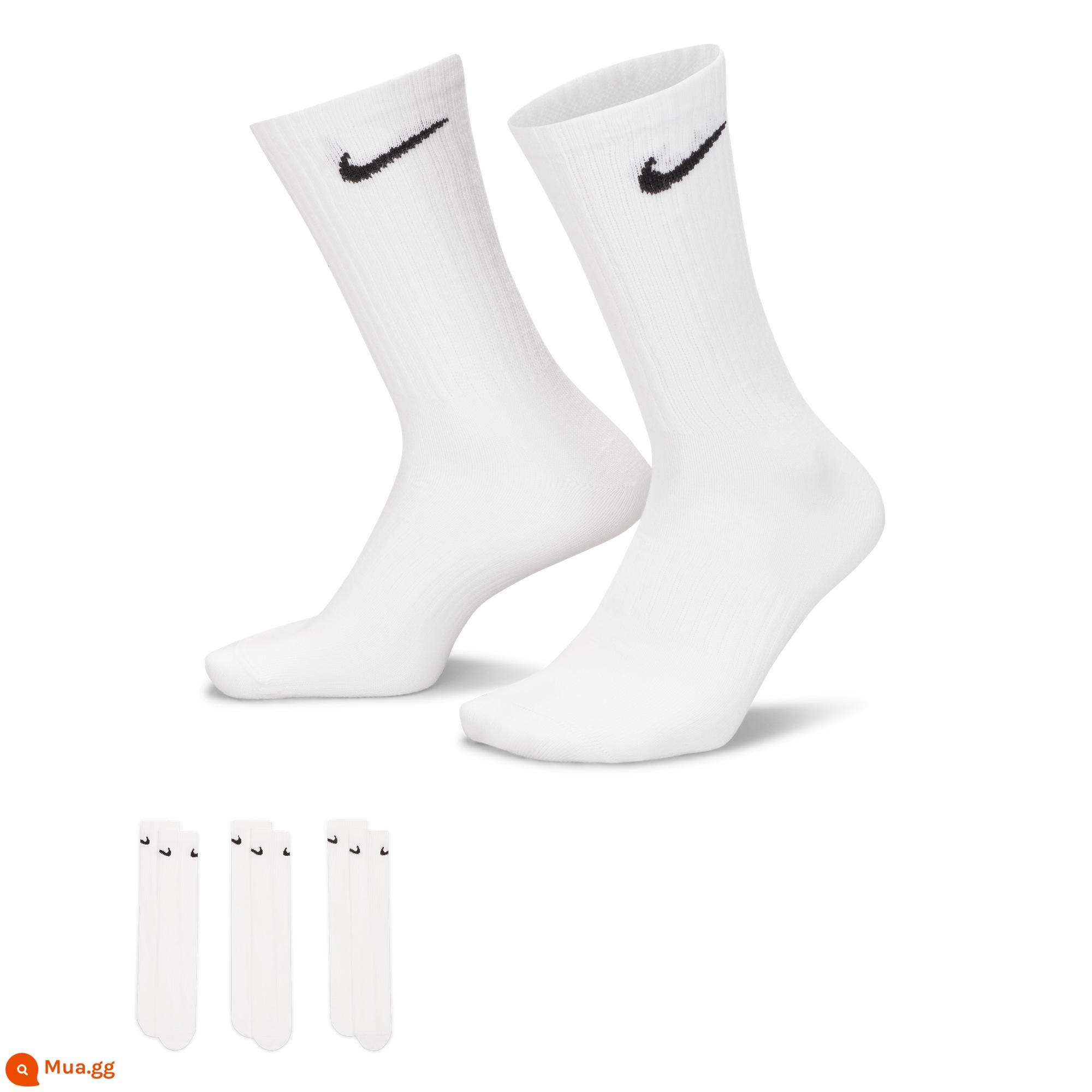 Vớ Nike vớ nam vớ nữ mùa xuân hè 2023 ba đôi vớ thể thao bóng rổ vớ ống giữa SX7676-100 - SX7676-100/hình chính/ống dài ba cặp