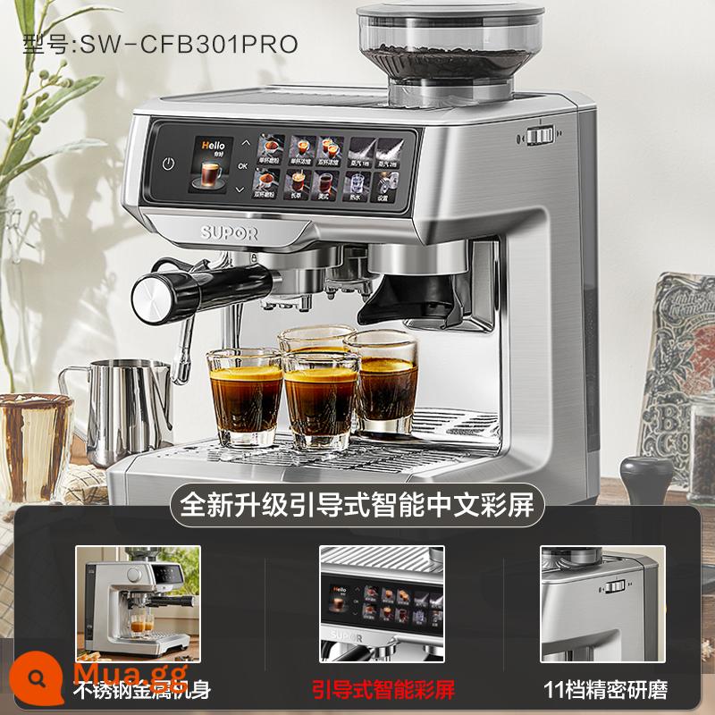 Supor Ý espresso máy pha cà phê bán tự động văn phòng tại nhà bọt sữa thương mại mài một phản ánh cà phê xay - bạc