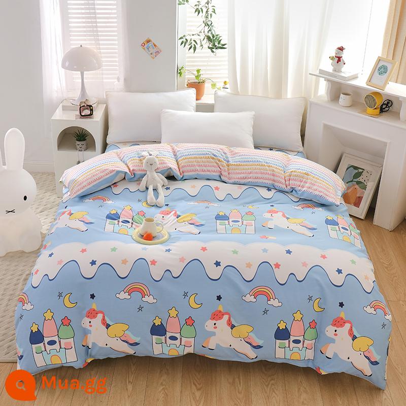 Nhỏ tươi nguyên chất cotton vỏ chăn đơn mảnh vỏ chăn 150x200 đơn ký túc xá 180x200x230 chăn đôi - Giấc mơ ngọt ngào bầu trời xanh