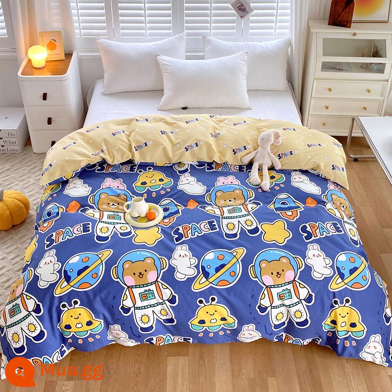 Nhỏ tươi nguyên chất cotton vỏ chăn đơn mảnh vỏ chăn 150x200 đơn ký túc xá 180x200x230 chăn đôi - trạm vũ trụ màu xanh