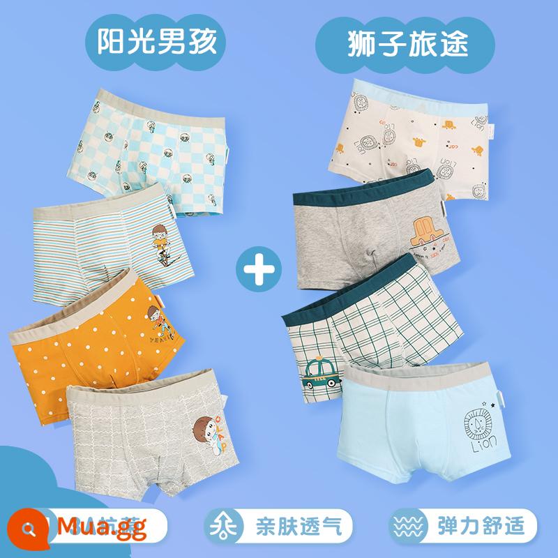 Quần lót bé trai, quần đùi bé trai cotton trẻ em, quần đùi cotton bé trai vừa và lớn, quần lót trẻ em - Cậu Bé Nắng + Hành Trình Sư Tử