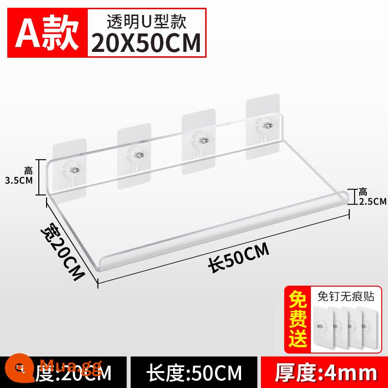 Kệ Acrylic Treo Tường Phân Vùng Miễn Phí Đấm Tường Bảng Một Từ Bếp Bột Phòng Tắm Kệ Tùy Chỉnh - Loại A 50*20 cm có thể được tùy chỉnh