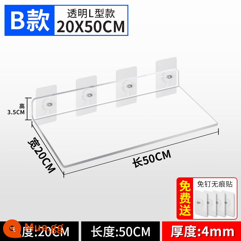 Kệ Acrylic Treo Tường Phân Vùng Miễn Phí Đấm Tường Bảng Một Từ Bếp Bột Phòng Tắm Kệ Tùy Chỉnh - Loại B 50*20 cm có thể được tùy chỉnh