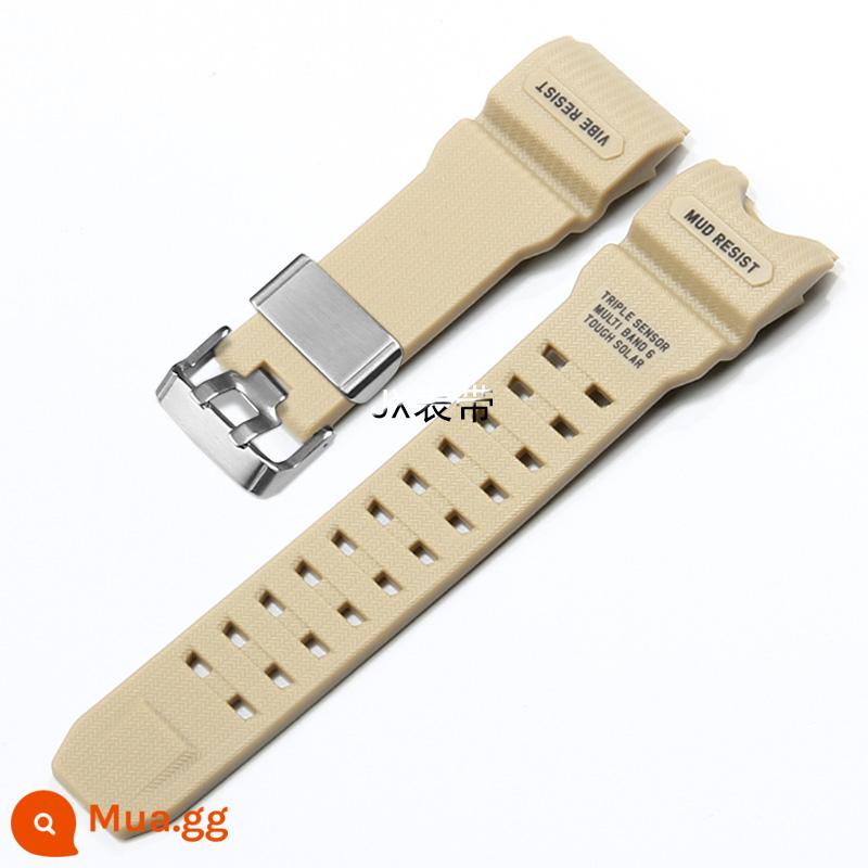 Sử dụng ban nhạc Casio Big Mud King GWG-1000 Dây đeo nhựa Đen Quân đội Đỏ xanh - Khóa bạc màu xám sa mạc