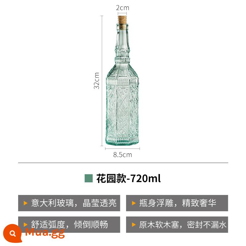 Bormioli Ý Nhập khẩu Glass Diquot Chai Nhà bếp Chai dầu lớn Chai Tổ Tủ Dầu - Phong cách sân vườn-720ml