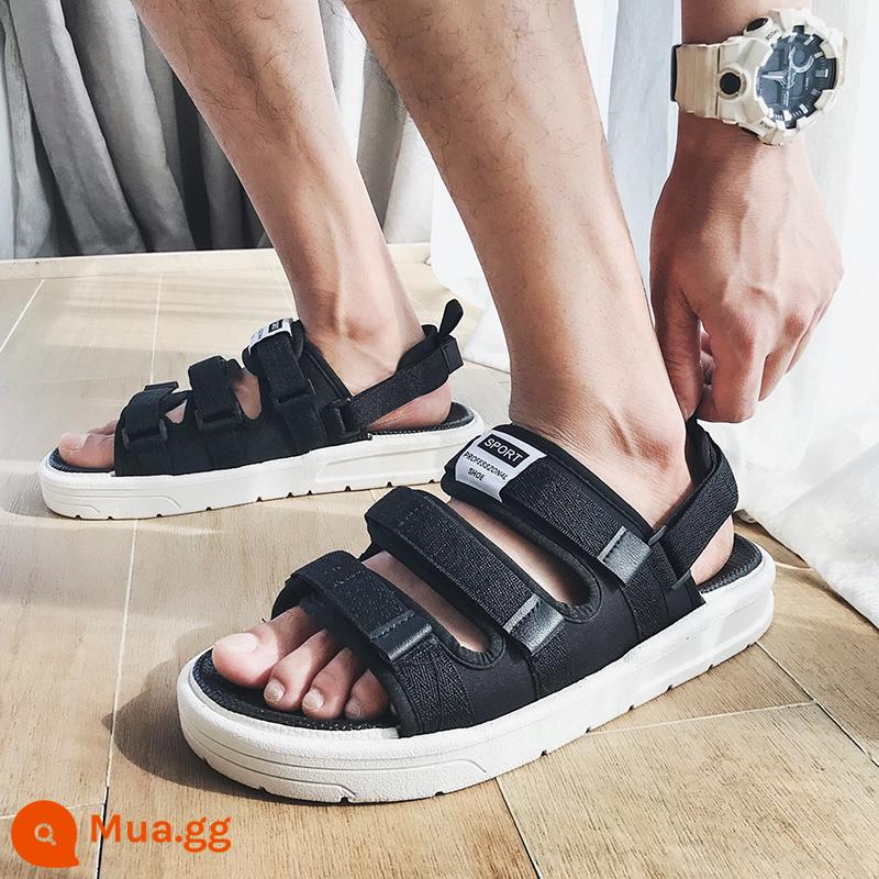 Giày Sandal Nam Mùa Hè 2023 Xu Hướng Mới Ngoài Trời Khử Mùi Giày Đi Biển Nam Lái Xe Đế Mềm Chống Trơn Trượt - Đen trắng [phong cách thời trang]