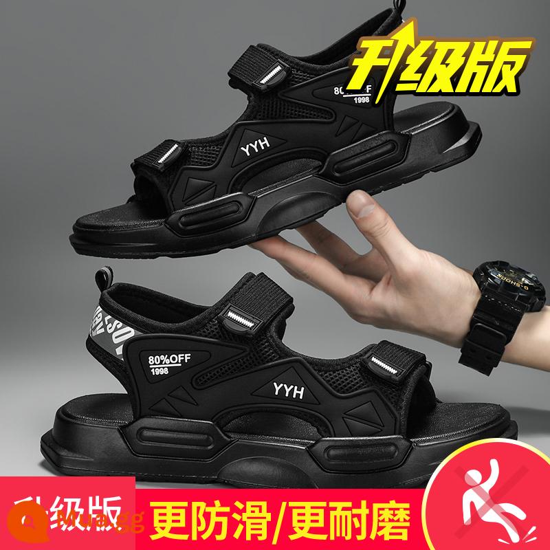 Giày Sandal Nam Mùa Hè 2023 Xu Hướng Mới Ngoài Trời Khử Mùi Giày Đi Biển Nam Lái Xe Đế Mềm Chống Trơn Trượt - Đen [nâng cấp]