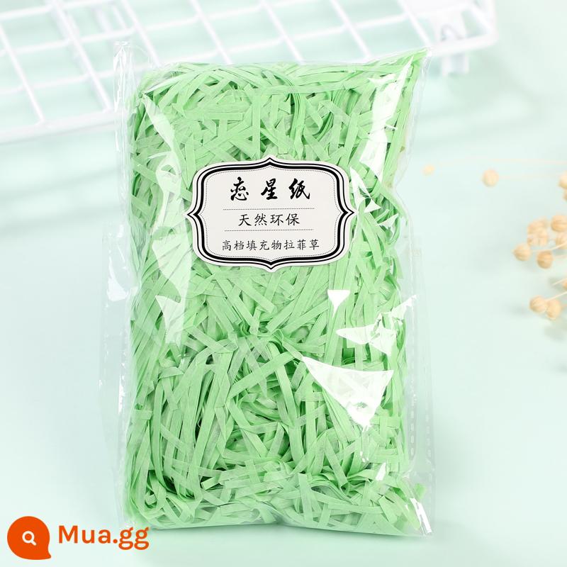 Trang Trí Hộp Quà Raffia Làm Đầy Giấy Vụn Mảnh Lụa Sáng Tạo Bộ Đồ Giường Cỏ Vật Liệu Trang Trí Bao Bì - Giấy lụa xanh cỏ non cao cấp